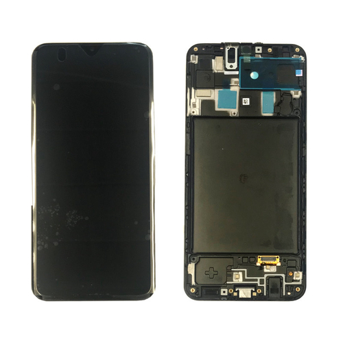 Дисплей для Samsung Galaxy A20 (A205F) с тачскрином и рамкой Черный - OR (SP)