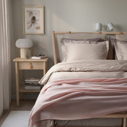 IKEA LUKTJASMIN  (ИКЕА ЛУКТЙАСМИН)  -  Пододеяльник и 2 наволочки, серо-бежевый, 200x200/50x60 см