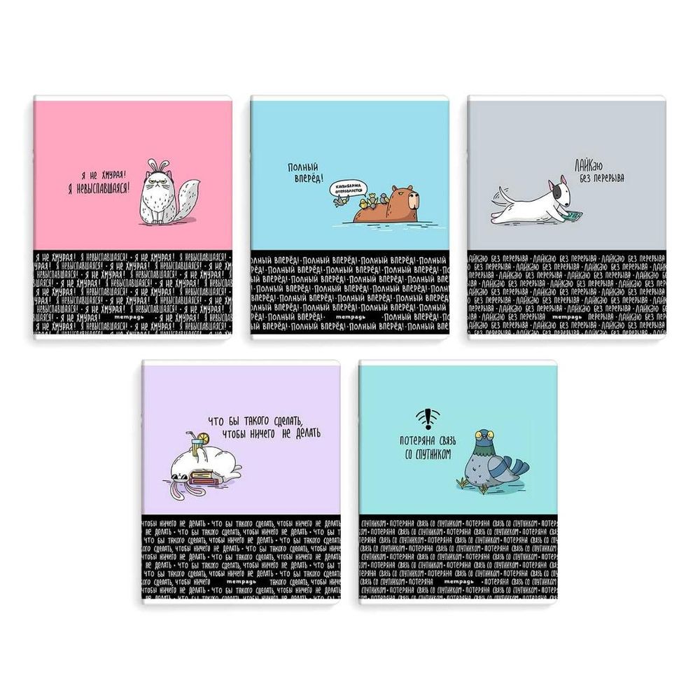 Тетрадь А5 48л. клетка "Городские истории" мягкий переплёт, ТВИН лак, ассорти (Феникс+)