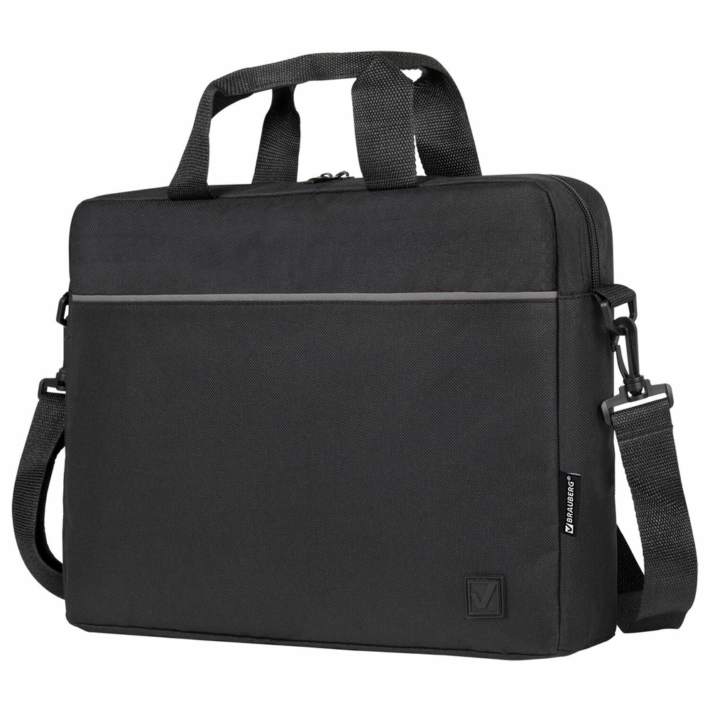 Сумка портфель BRAUBERG PRACTICAL с отделением для ноутбука 15 6" Grey line черная 29х40х7 см