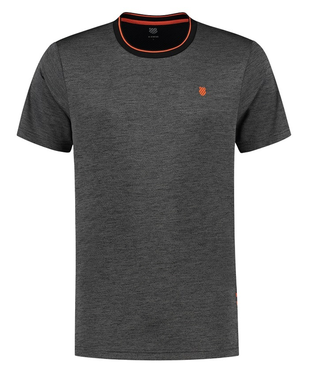 Мужская теннисная футболка K-Swiss Tac Hypercourt Double Crew - jet black melange