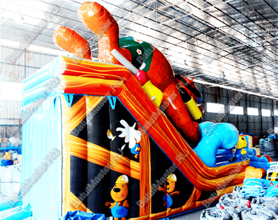 Коммерческий надувной батут "Мишка на волне"