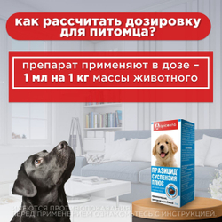 Суспензия для щенков средних и крупных пород собак от гельминтов и лямблий Празицид Плюс APICENNA, 9мл. Фебантел/Пирантел/ Празиквантел