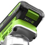 Фрезер кромочный акк. Greenworks G24RO, 24V, б/щет, 10000-30000 об/мин, цанги 6 / 6,35 / 8 мм, ход 20 мм,1х2Ач,ЗУ,кор (3502507CUA)