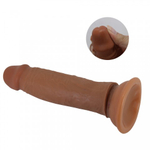 Реалистичный фаллоимитатор на присоске Quentin Sliding skin (18,4*4,2 см) коричневый