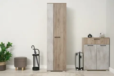 Шкаф двухстворчатый Бостон ШК-600 дуб крафт серый / бетонный камень