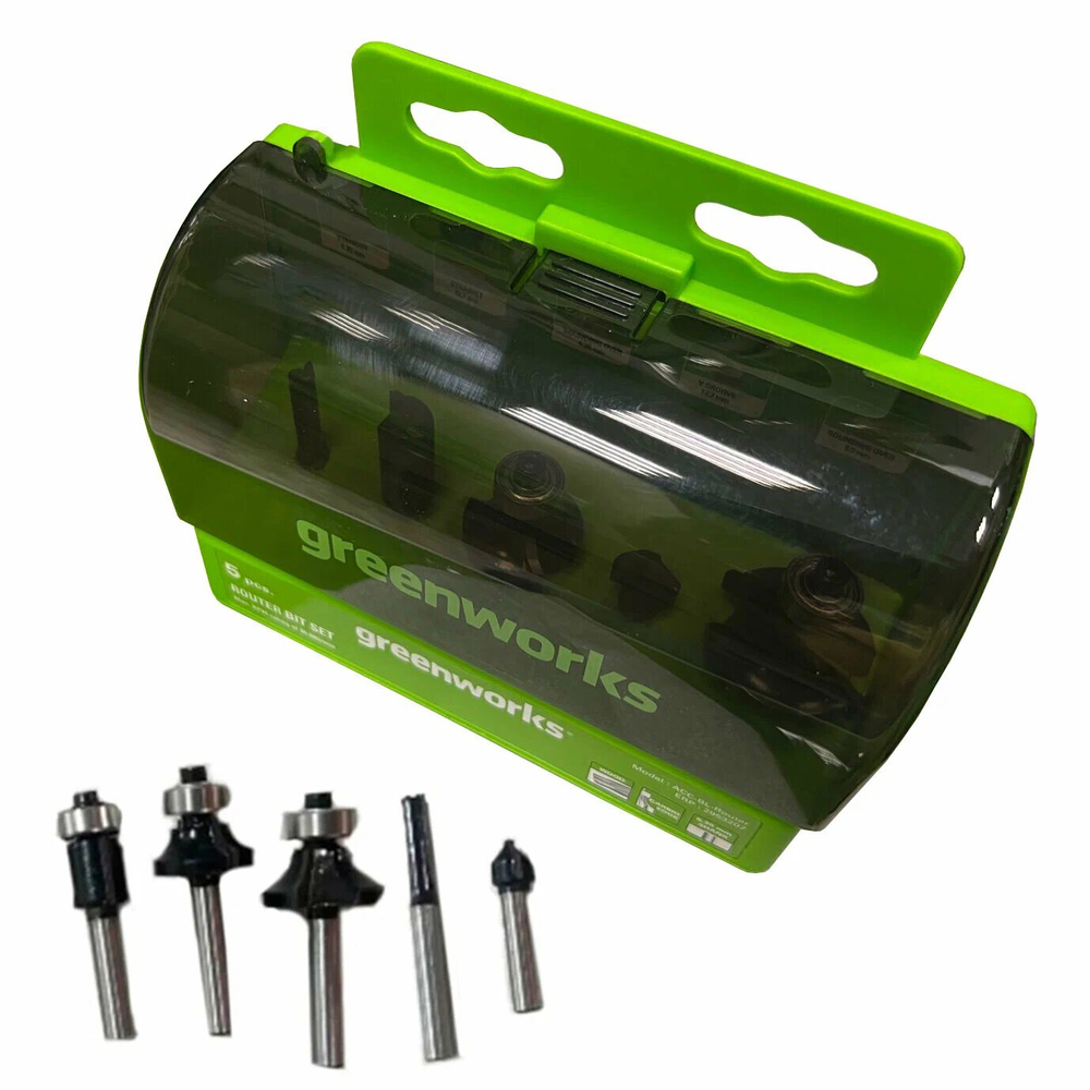 Набор фрез Greenworks 2953207, концевые, 5шт, в пластиковом кейсе