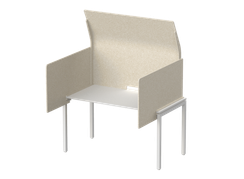 Кабина с высоким экраном-парусом и выступающими боковыми стенками 135х112х113