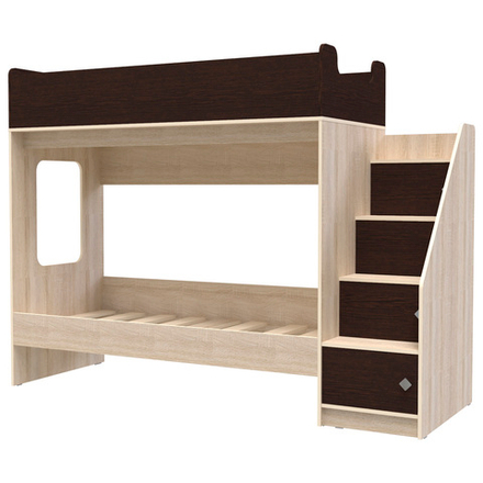 Двухъярусная кровать КарИВи Л-Д602.3 75x175 Дуб Сонома Венге