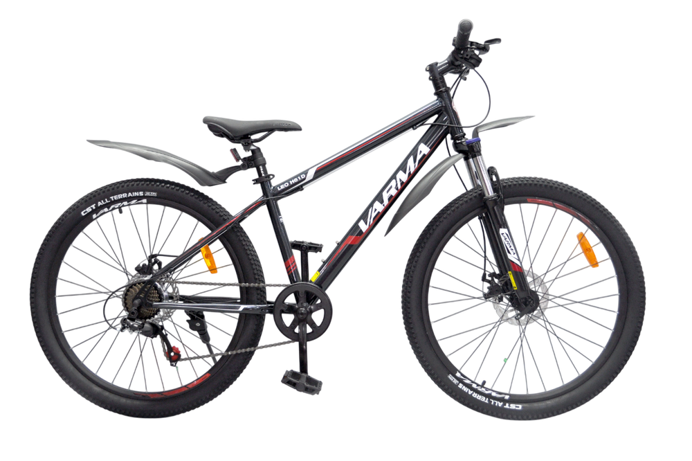 Велосипед 26" VARMA LEO H61D  р.15" 7ск.  черно-красный  ст. 2024