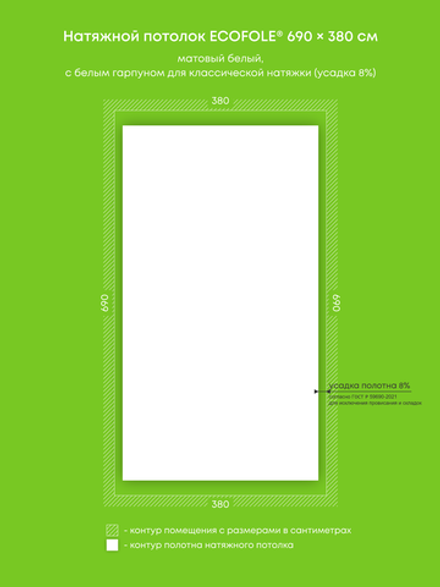 Натяжные потолки 26.2 м2, 5.8 м2, 6 м2, 7.3 м2
