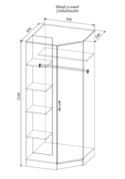 Шкаф угловой "МС Софи" (Сонома/Белый) СШУ 860.1, ДСВ-Мебель, г. Пенза