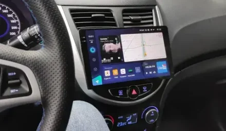 Магнитола для Hyundai Solaris 1 2010-2016 (рамка серебристо-черная тип 3) - Teyes CC3-2K-360 на Android 10, 2K QLED, 6Гб+128Гб, CarPlay, 4G SIM-слот, 4 камеры в комплекте