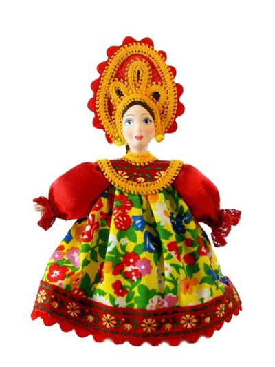 Кукла коллекционная в девичьем праздничном костюме.