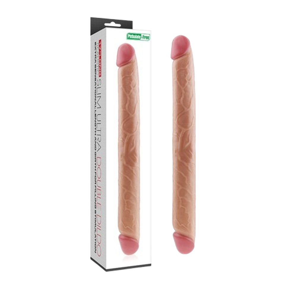 Двухголовый прямой фаллоимитатор Slim Ultra Double Dildo (42,5*4,5 см)