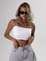Белый кроп топ укороченный под пиджак