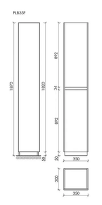 Шкаф-пенал SANCOS Libra Floor напольный, белый глянец, 350х300х1870 мм, арт. PLB35FW