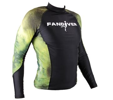 Гидрофутболка-рашгард FanDiver Galaxy мужская зеленый/черный