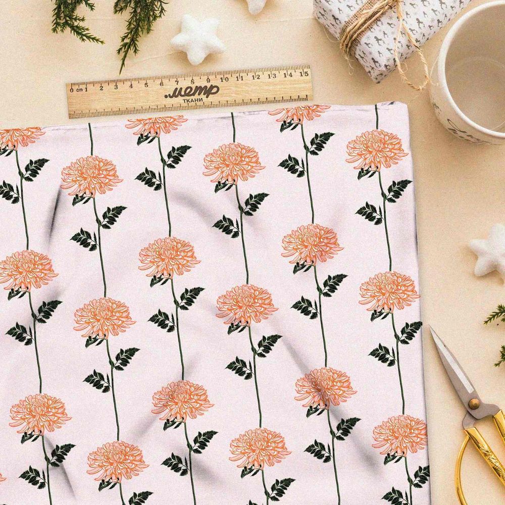 Ткань оксфорд 210 цветочные линии