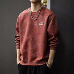 Толстовка осенняя стираная с облаками, с длинными рукавами в американском стиле