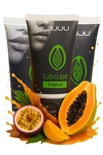 Набор из 3 съедобных лубрикантов JUJU со вкусом тропических фруктов