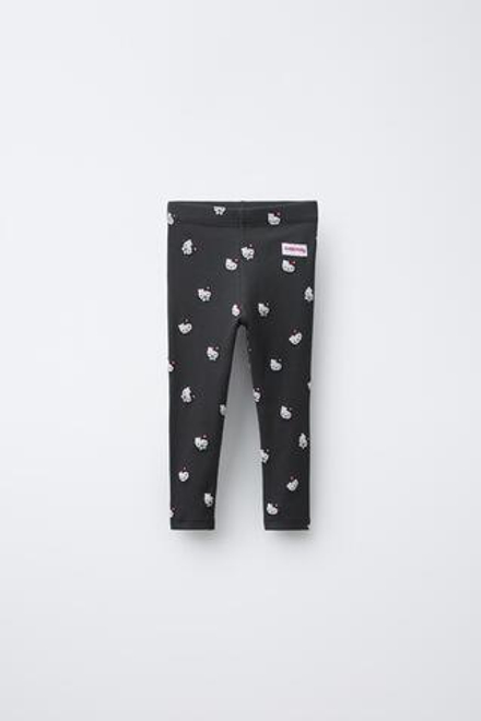 ZARA ЛЕГГИНСЫ HELLO KITTY © SANRIO В РУБЧИК, АНТРАЦИТОВО-СЕРЫЙ