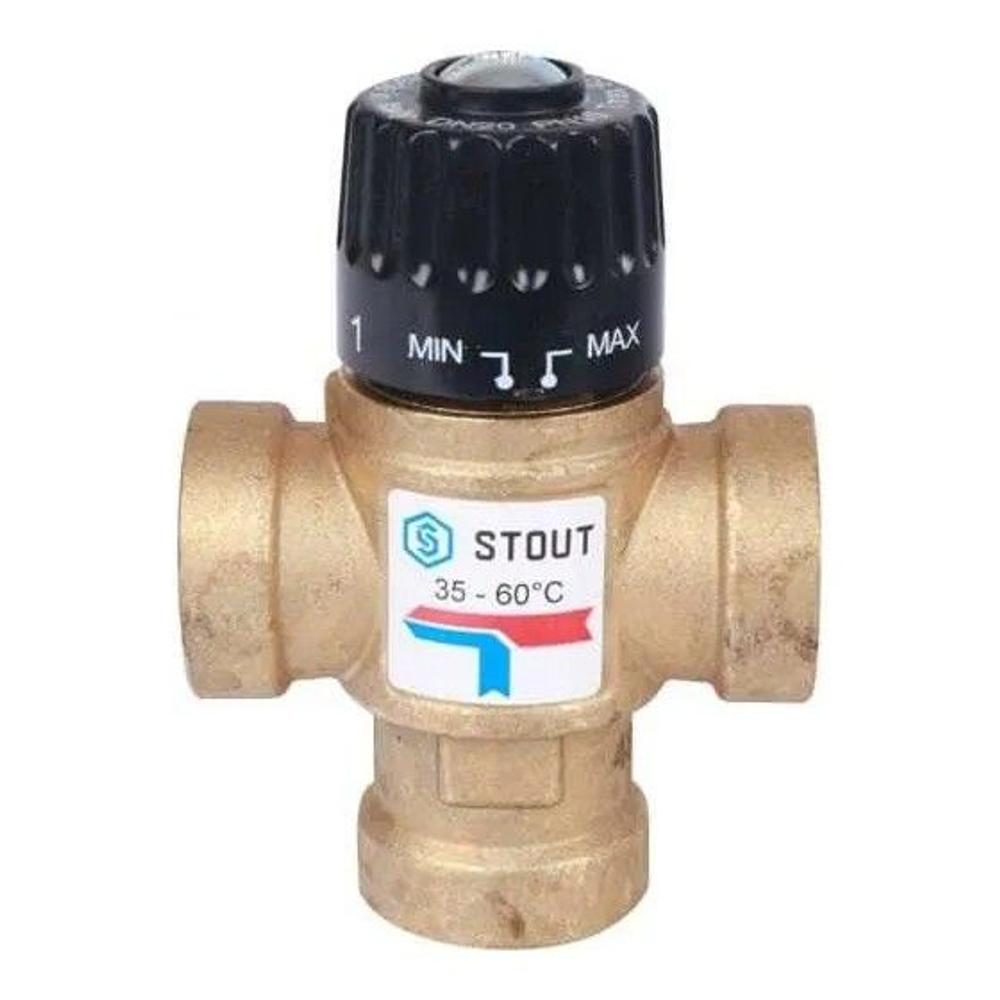 Термостатический клапан 3/4 ВР 35-60* KV1.6 STOUT