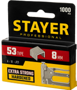 STAYER тип 53 (A/10/JT21), 8 мм, 1000 шт, калибр 23GA, скобы для степлера, Professional (3159-08)