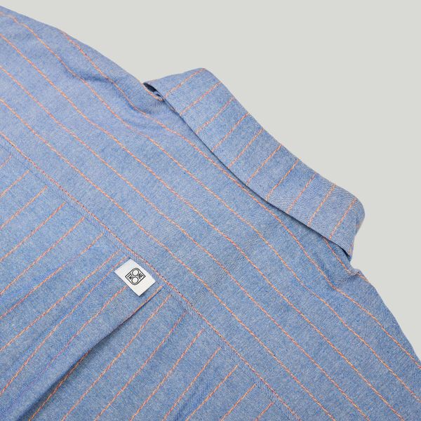 Рубашка Oversized Striped синяя / оранжевая - фото 11