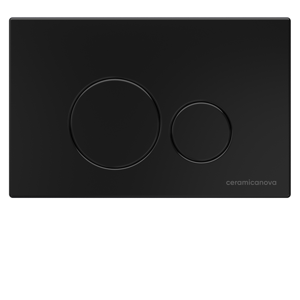 Система инсталляции для унитазов CERAMICANOVA Envision с кнопкой смыва Round цвет чёрный матовый и креплениями, арт. CN1001B