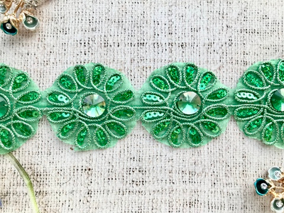 Тесьма термоцветы с камнем, ш. 6 см.