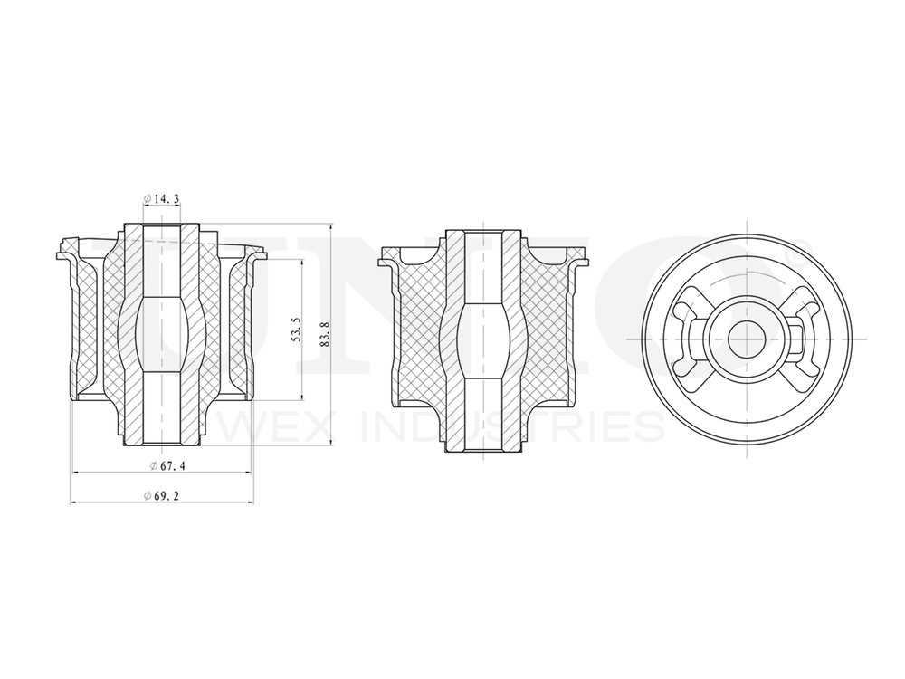 Сайлентблок задней балки UNIO RMP-20733