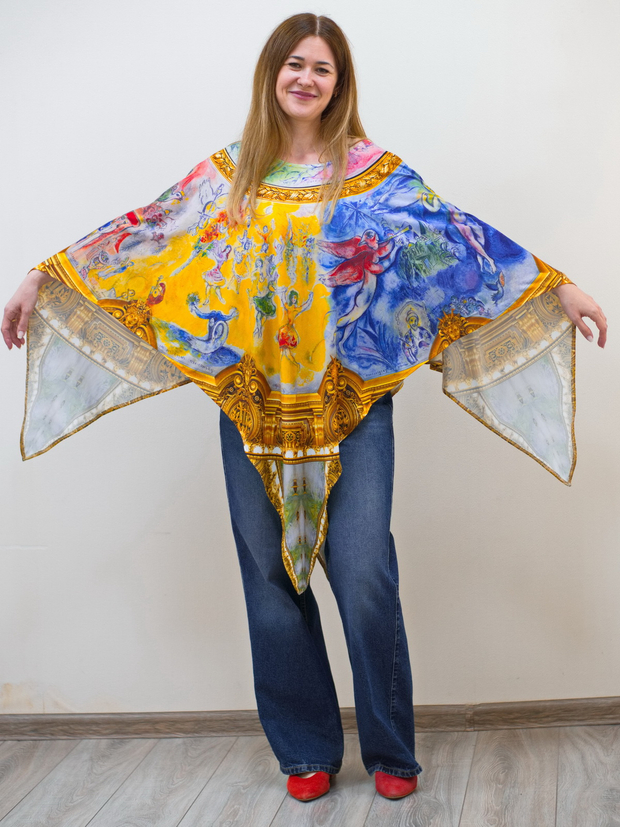 Накидка-пончо "Фантазии Марка Шагала"