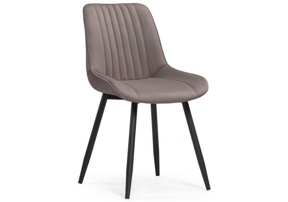 Стул на металлокаркасе Woodville Вейв 4 шт латте, черный, ножки черные