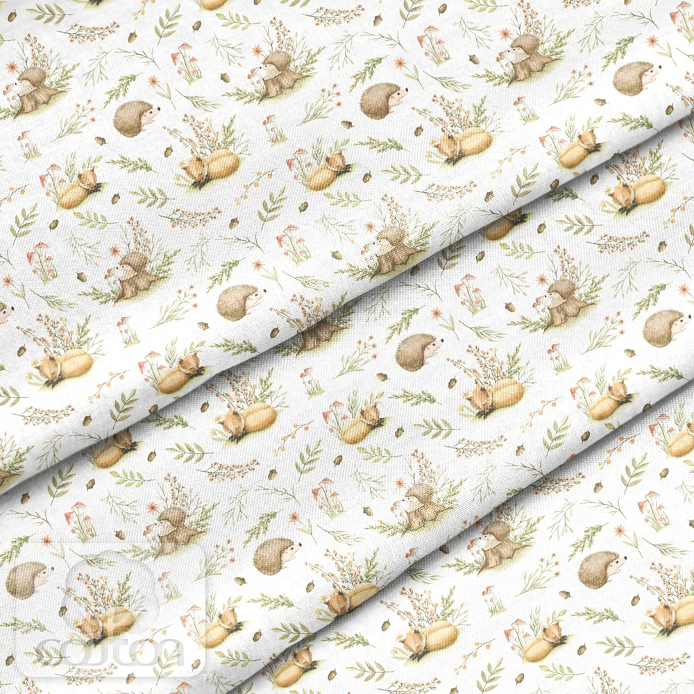 Отрез хлопка " Ёжик и лиса"