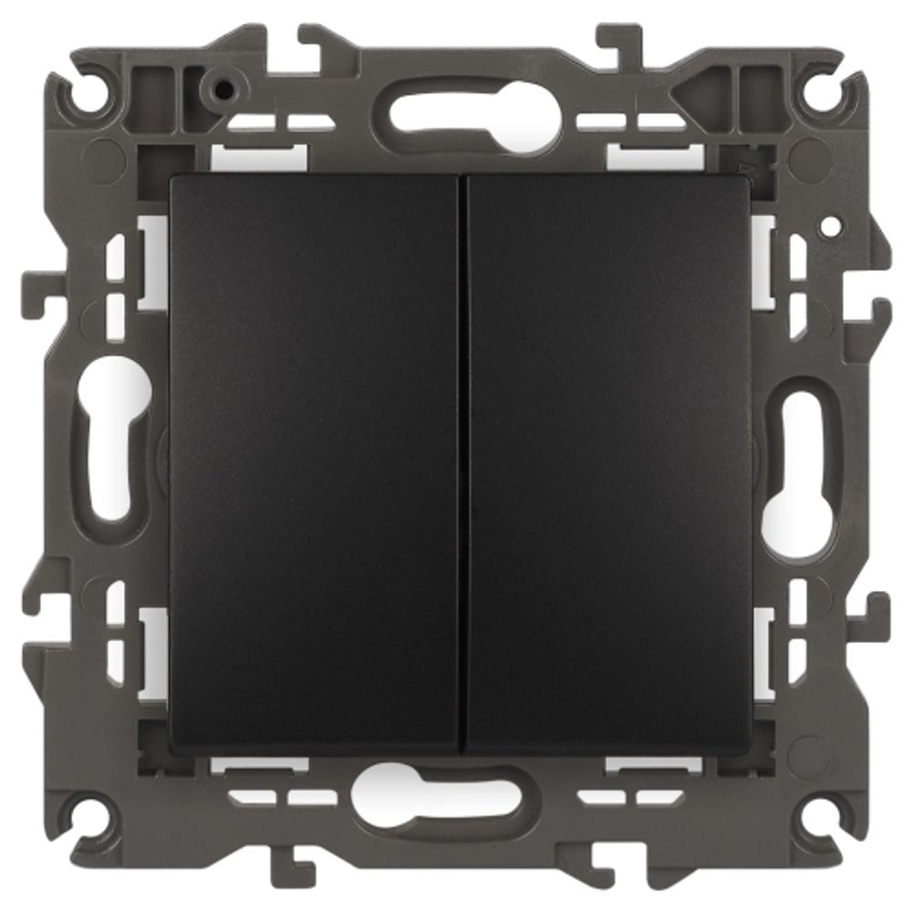 Переключатель ЭРА Elegance 14-1106-05 двойной 10АХ-250В IP20 антрацит