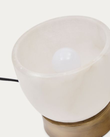 Настольная лампа Shenli из алебастра и металла с латунной отделкой