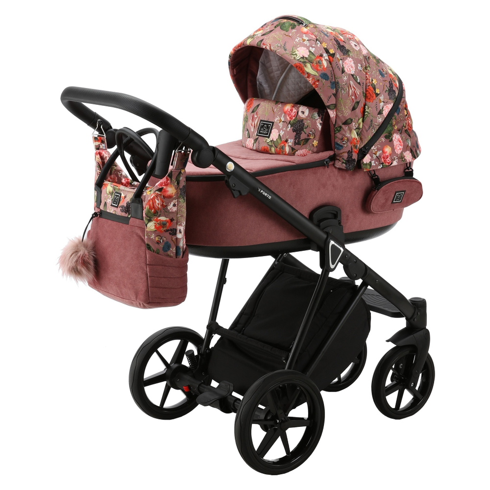 Детская коляска Adamex Porto Flowers FL-2 (3в1)