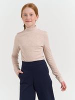 Бадлон с волнистым воротом "Бежевый меланж" 7+