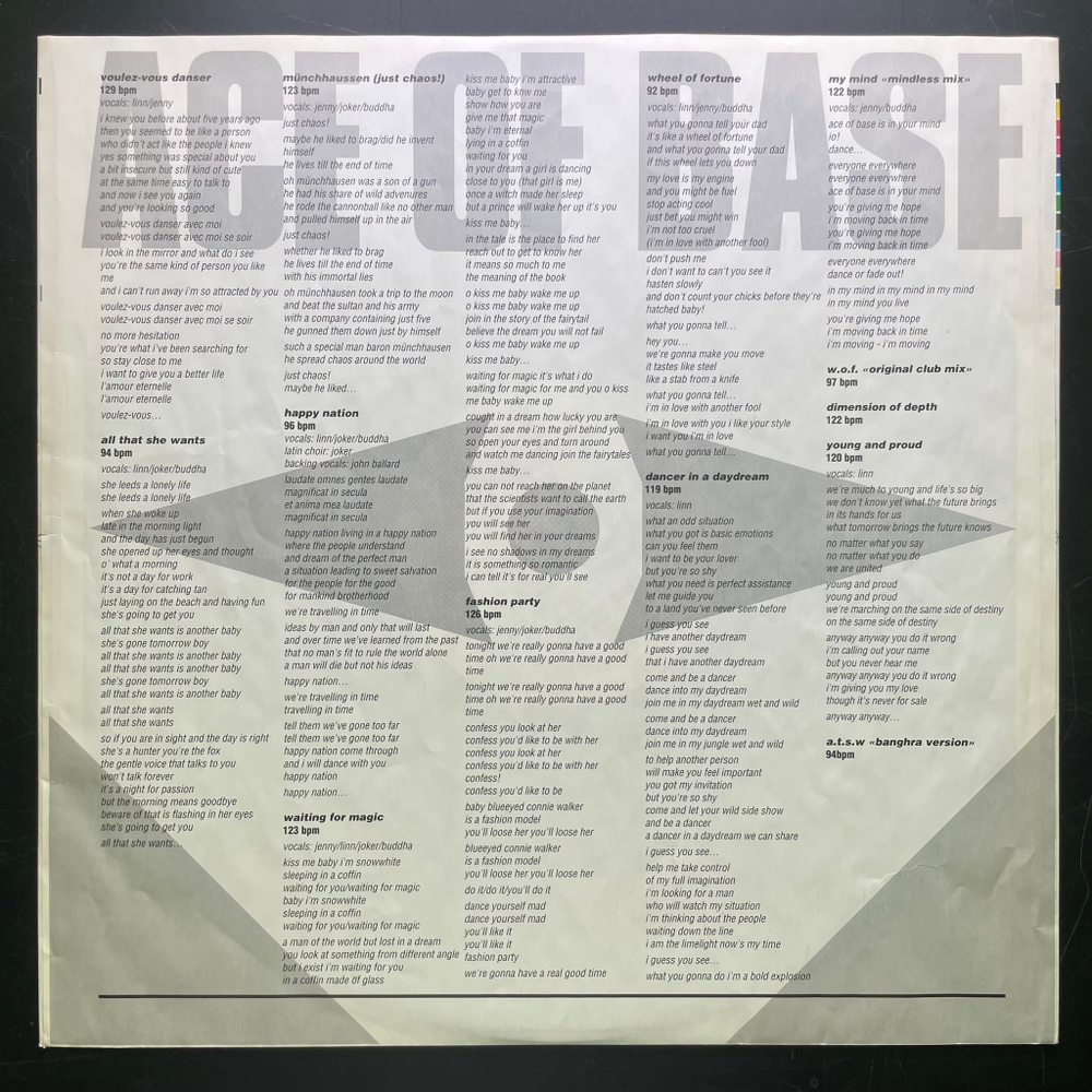 Ace Of Base - Happy Nation (Германия 1992г.)