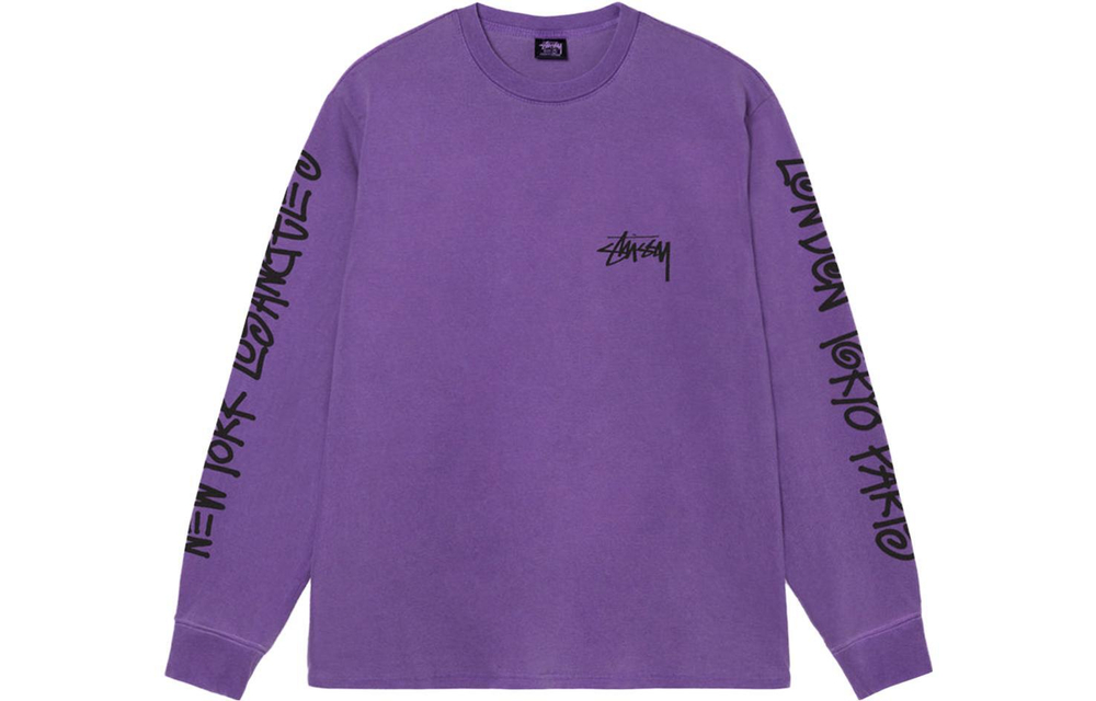 Толстовки Stussy FW23 BIG CITIES LS TEE PIGMENT DYED T, 1995014