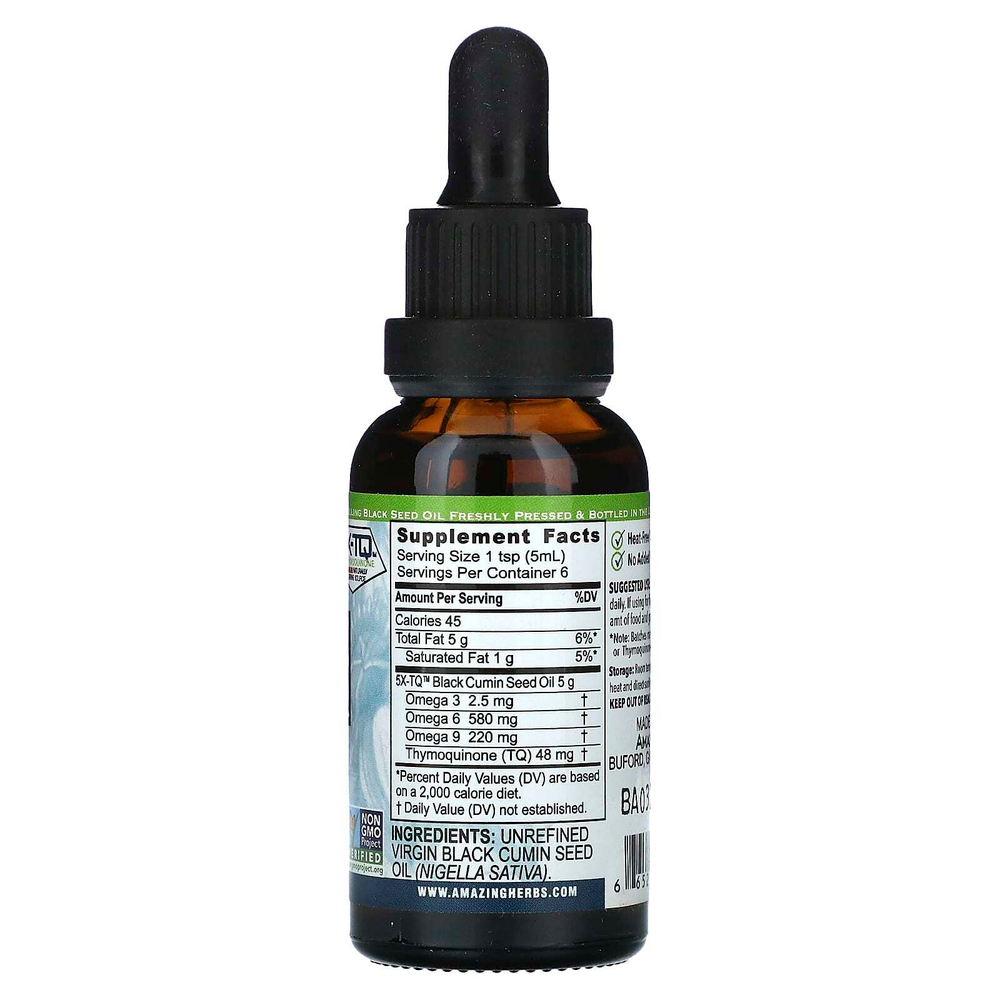 Amazing Herbs, Black Seed, 100% чистое масло семян черного тмина холодного отжима, 30 мл (1 жидк. унц.)