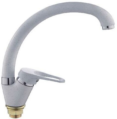 смеситель кухня LEDEME картридж д.40мм с гайкой,белый-матовый L5913H