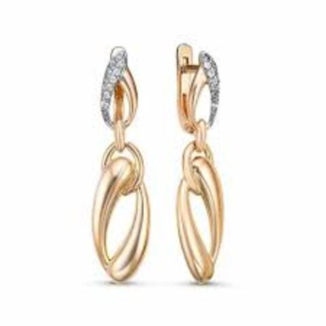 Серьги из золота с фианитами