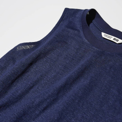 UNIQLO ФУТБОЛКА БЕЗ РУКАВОВ ИЗ 100% ЛЬНА, ТЕМНО-СИНИЙ