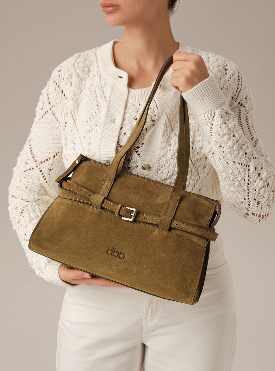 Замшевая сумка DBR Rumi mini 31400 белый мох