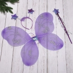 Карнавальный набор (крылья, ободок, палочка) «Фея Рассвет» (крылья 43*40 см), Сиреневый