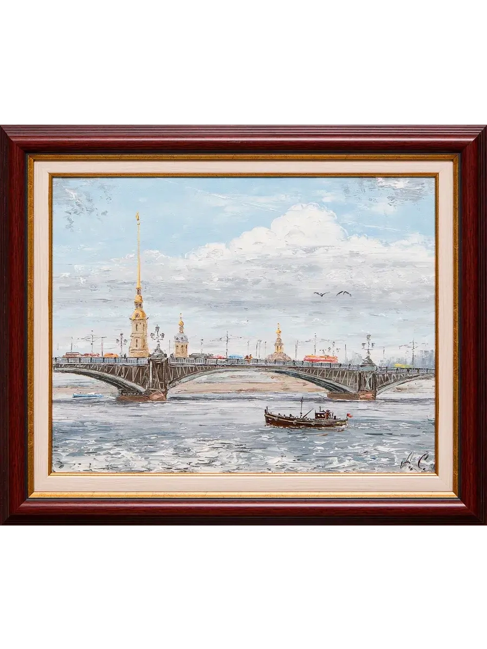 Картина маслом «Троицкий мост» Стеняев