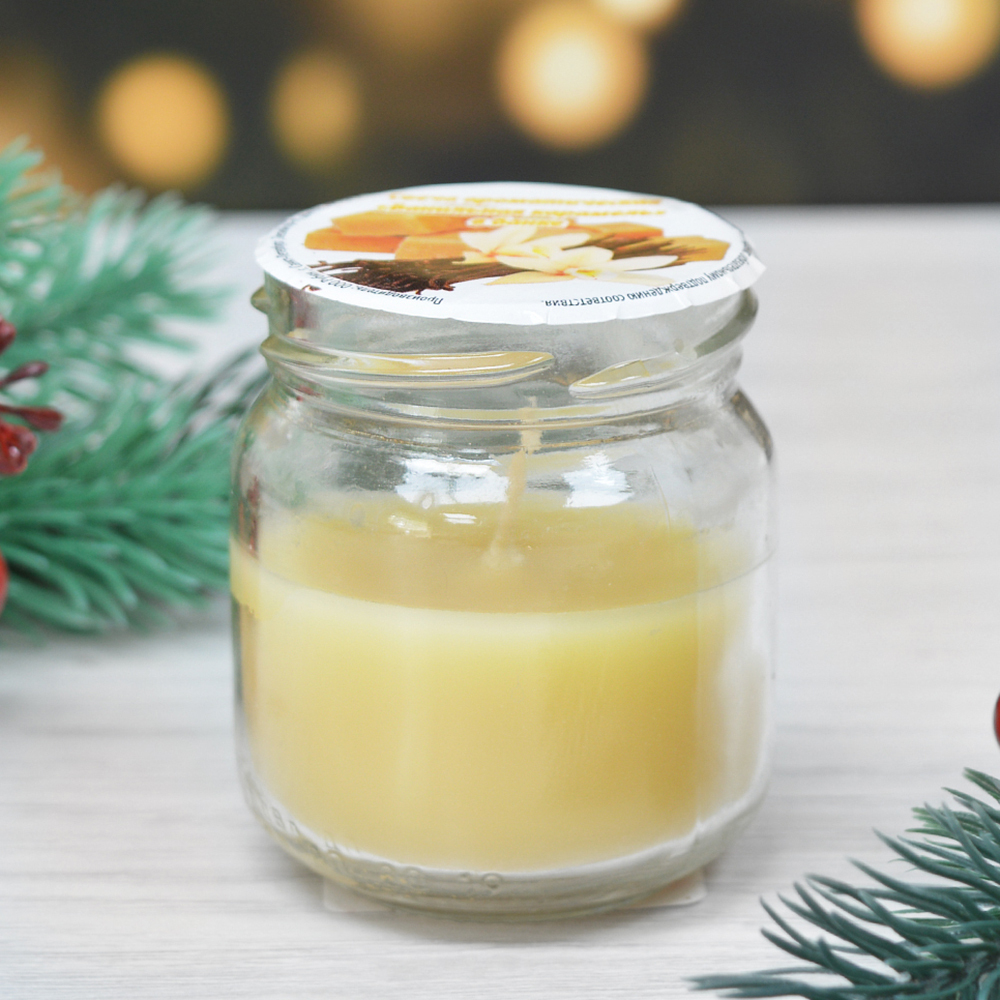 Свеча ароматическая "Ванильная карамель" в банке