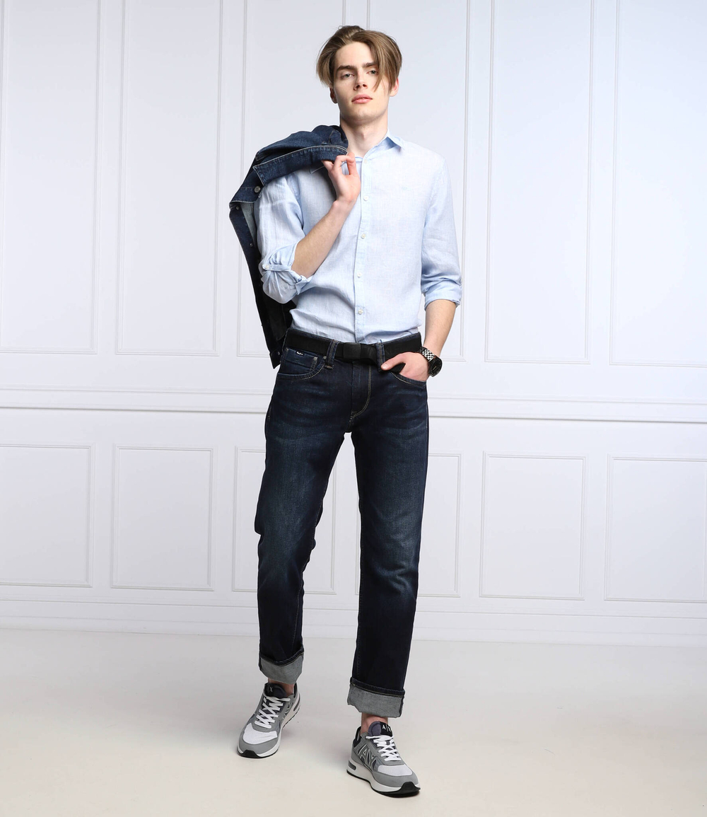 льняная рубашка collins GUESS - голубой(M2GH25 WEKP0)